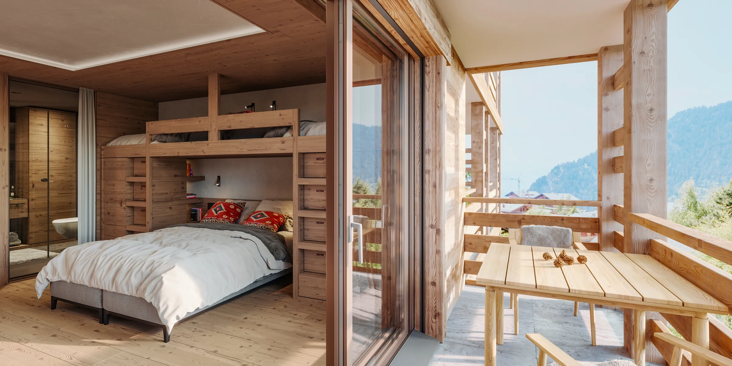 Deluxe room with a balcony and mountain views