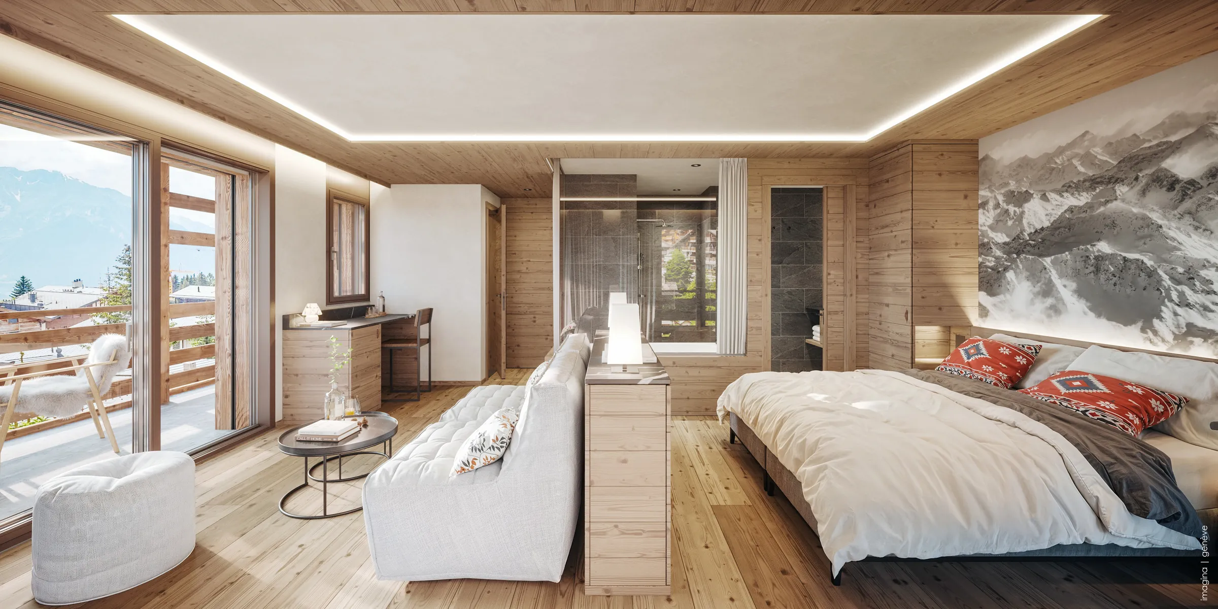 Mountain Suite with a lounge area and a king-size bed