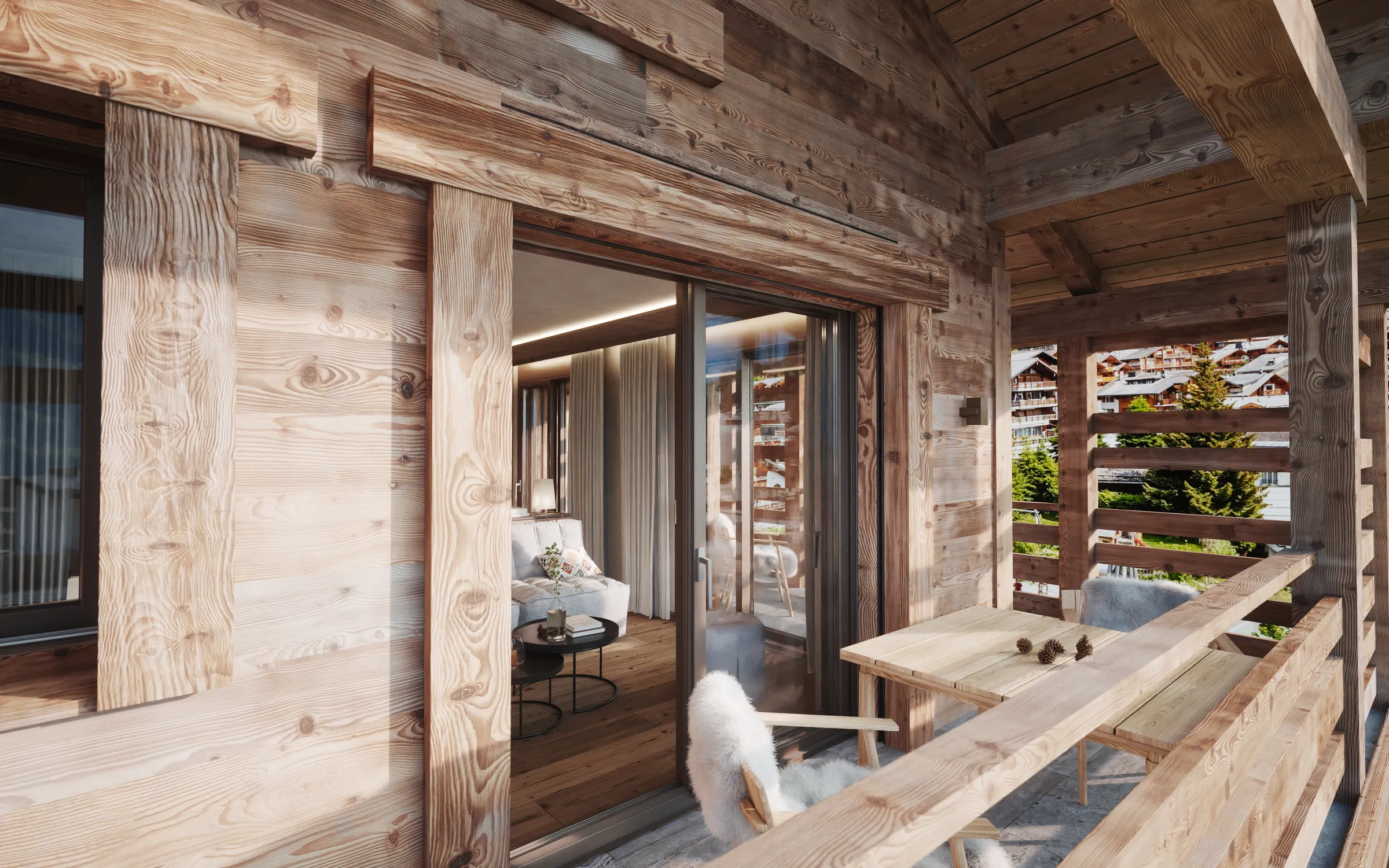 Private balcony of the Mountain Suite