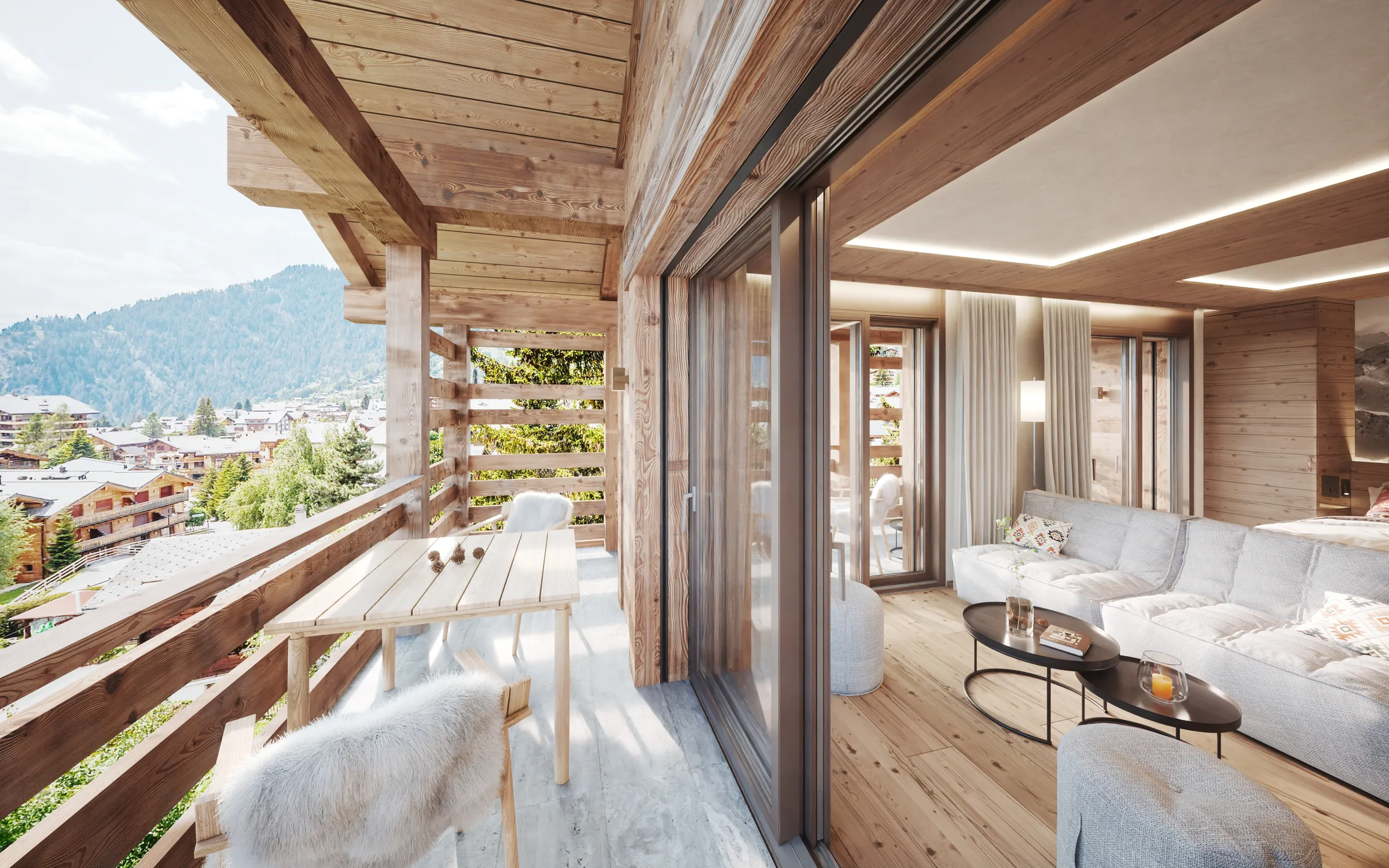 Private terrace of the Mountain Suite Terrace overlooking Verbier
