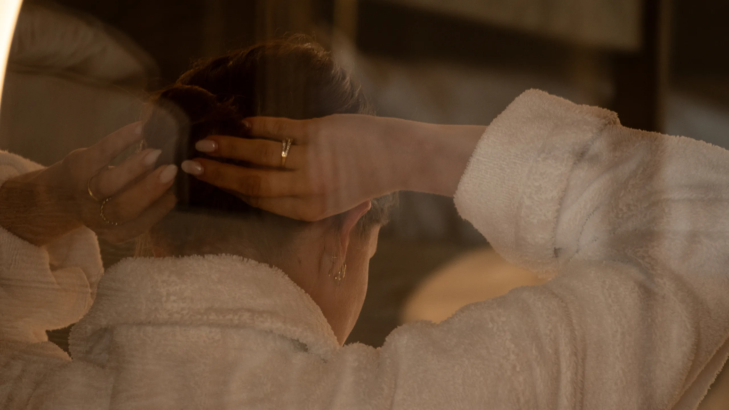 Guest in a bathrobe at The Spa